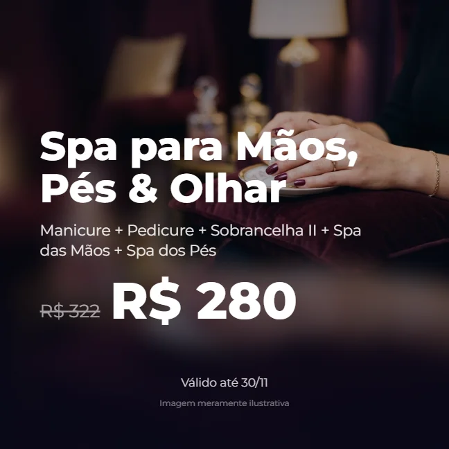 Campanha de spa para mãos, pés e sobrancelha